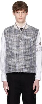 Thom Browne | Gray Gunclub Check Hair Mohair Down Vest