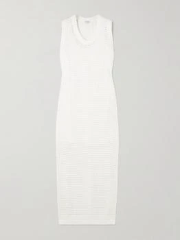 Brunello Cucinelli | Sequin-embellished Open-knit Cotton-blend Midi Dress