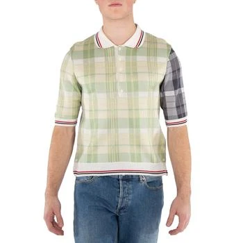 Thom Browne | Thom Browne Men's Seasonal Multi Fun-Mix Cotton Silk Madras Polo Shirt, Brand Size 1 (Small)