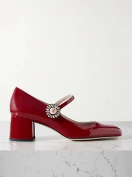 Valentino | 55 Embellished Patent-leather Mary Jane Pumps  - IT40