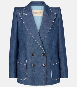 Valentino | Double-breasted chambray blazer