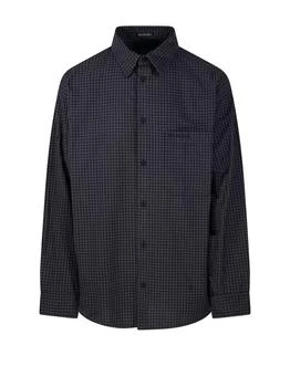 Balenciaga | Balenciaga Checkered Oversized Long-Sleeve Shirt
