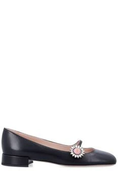 Valentino | Valentino Preshoes Embellished Square Toe Ballet Flats