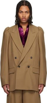 Dries Van Noten | Brown Wool Twill Blazer