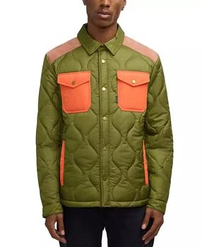 Ivik Padded Colorblocked Snap Front Shirt Jacket