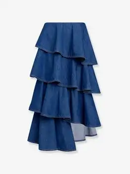Alaia | Spiral denim skirt
