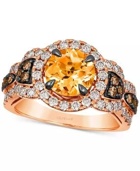 Le Vian | Cinnamon Citrine (1-7/8 ct. t.w.) & Diamond (1-1/20 ct. t.w.) Halo Ring in 14k Rose Gold