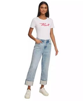 Women
s High-Rise Crystal-Cuff Jeans