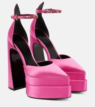 Versace | Aevitas Pointy satin platform pumps