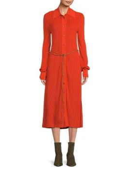 Salvatore Ferragamo | Ribbed Midi Shirt Dress