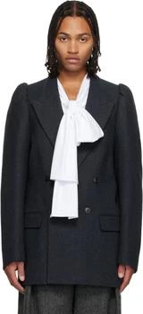 Dries Van Noten | Gray Double-Breasted Blazer