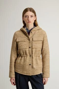 Overshirt with Hood in Italian Wool Blend - Women - Beige