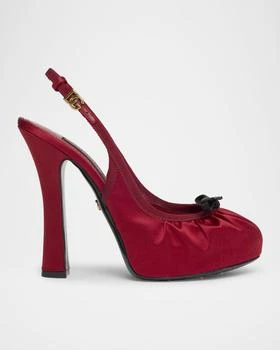 Dolce & Gabbana | Satin Bow Slingback Ballerina Pumps