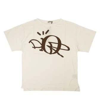 Dior White And Brown Dior x Cactus Jack Slub Cotton T-Shirt
