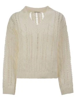 Brunello Cucinelli | Brunello Cucinelli Cable-Knit Mesh Jumper