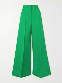 Valentino | Pleated Wool And Silk-blend Crepe Wide-leg Pants  - IT42
