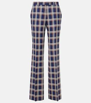 ETRO | Checked high-rise wool wide-leg pants