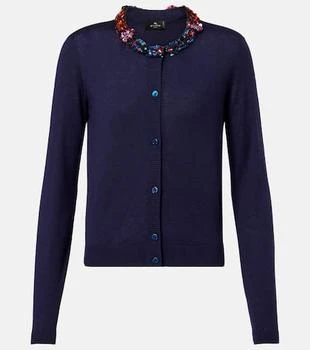 ETRO | Embellished silk and cashmere cardigan
