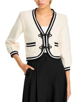 Kaito Contrast Trim Crop Cardigan