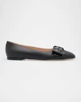Valentino | Bowow Leather Ballerina Flats