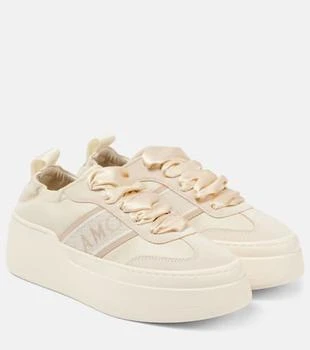 Salvatore Ferragamo | Suede-trimmed leather platform sneakers