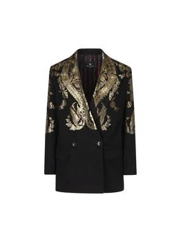 ETRO | Etro Metallic-Paisley Double-Breasted Tailored Blazer
