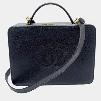 Chanel | Chanel Black Leather CC Filigree Top Handle Bag