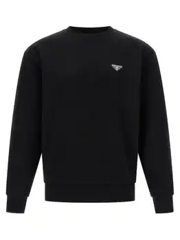 Prada | Prada Logo Plaque Crewneck Sweatshirt