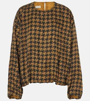 Dries Van Noten | Houndstooth satin blouse