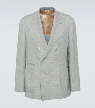 Brunello Cucinelli | Houndstooth linen blazer