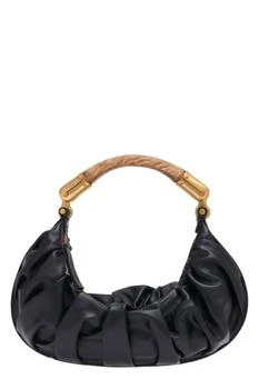 Balmain | Balmain Medium Ebene Ruched Shoulder Bag