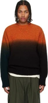 Sacai | Orange & Brown Garment Dye Wool Knit Sweater