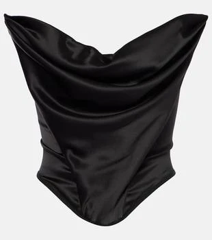 Magda Butrym | Draped silk-blend satin corset