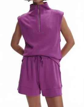 Magnolia Half Zip Tank Top In Striking Purple