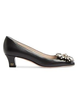 Valentino | Preshoes 45MM Crystals Laminated Nappa Pumps
