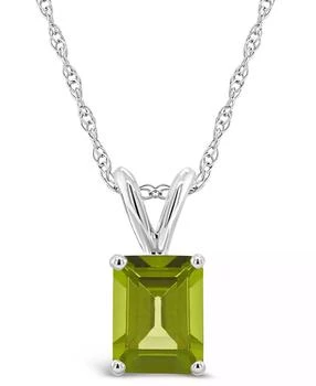 Macy's | Peridot (1-3/4 ct.t.w) Pendant Necklace in 14K White Gold