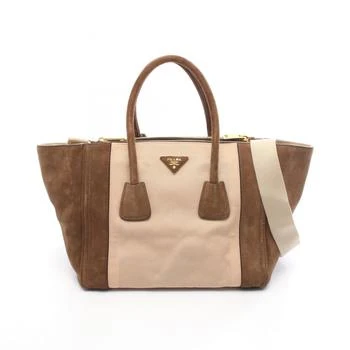 Prada | Canvas Suede Handbag (Pre-Owned)