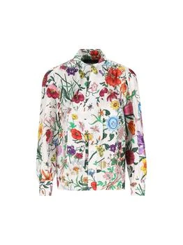 Gucci | Gucci Bow Embellished Printed Long-Sleeve Twill Shirt