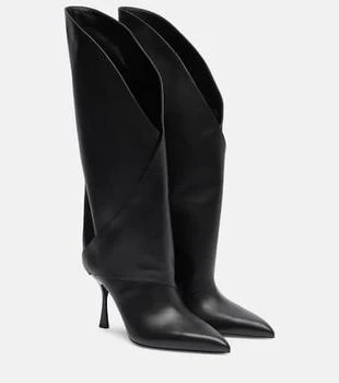 Balmain | Twist 95 leather knee-high boots