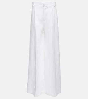 Chloé | High-rise linen and cotton wide pants