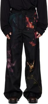Dries Van Noten | Black Floral Print Trousers