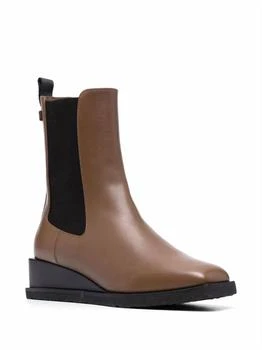 Salvatore Ferragamo | Women's Wedged Leather Ankle Boots In Brown