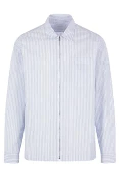 Prada | Prada Zip-Up Striped Shirt