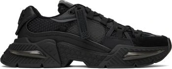 Black Mixed-Material Airmaster Sneakers