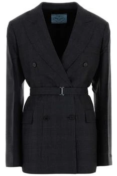 Prada | Prada Double-Breasted Belted Blazer