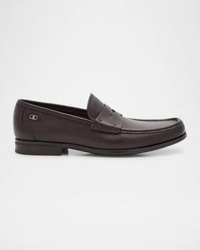 Salvatore Ferragamo | Men's Athen Leather Moc-Toe Penny Loafers