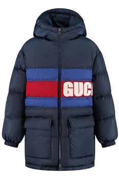 Gucci | Gucci Kids Logo Printed Zip-Up Hooded Jacket