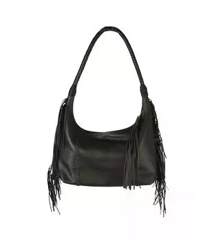 Carlos Falchi Fringe Leather Hobo Bag