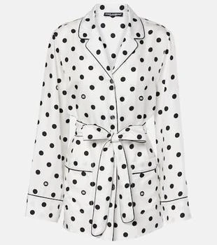 Dolce
Gabbana | Polka-dot silk twill pajama shirt