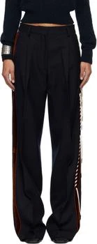 Dries Van Noten | Navy Embellished Tuxedo Trousers